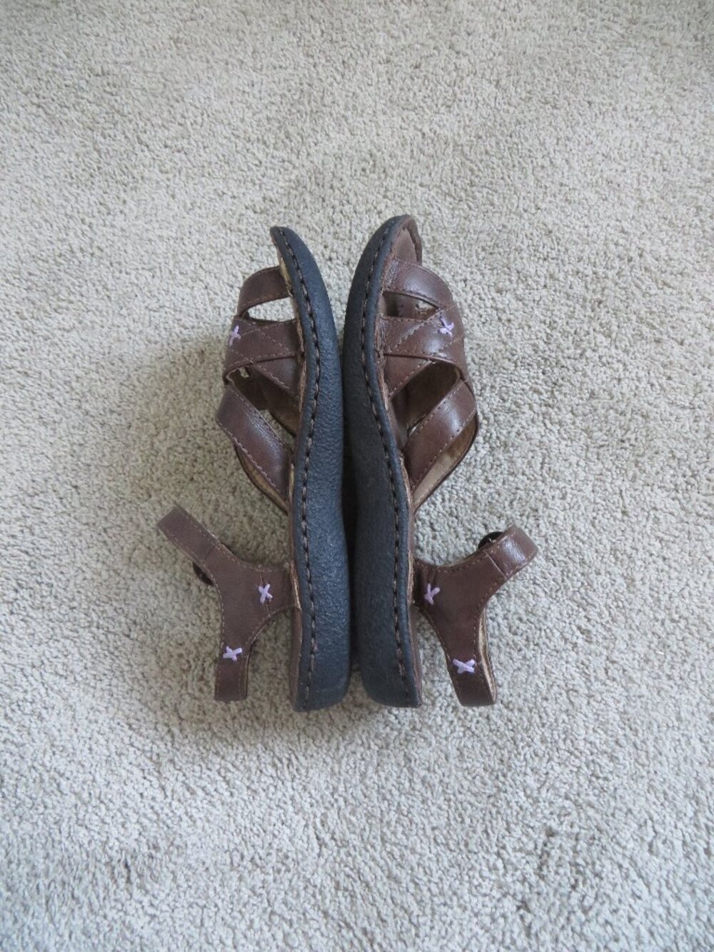 KEEN Hybridlife Karlie Womens Strappy Sandals Size 5 Brown/Purple Leather Retro - Picture 7 of 10